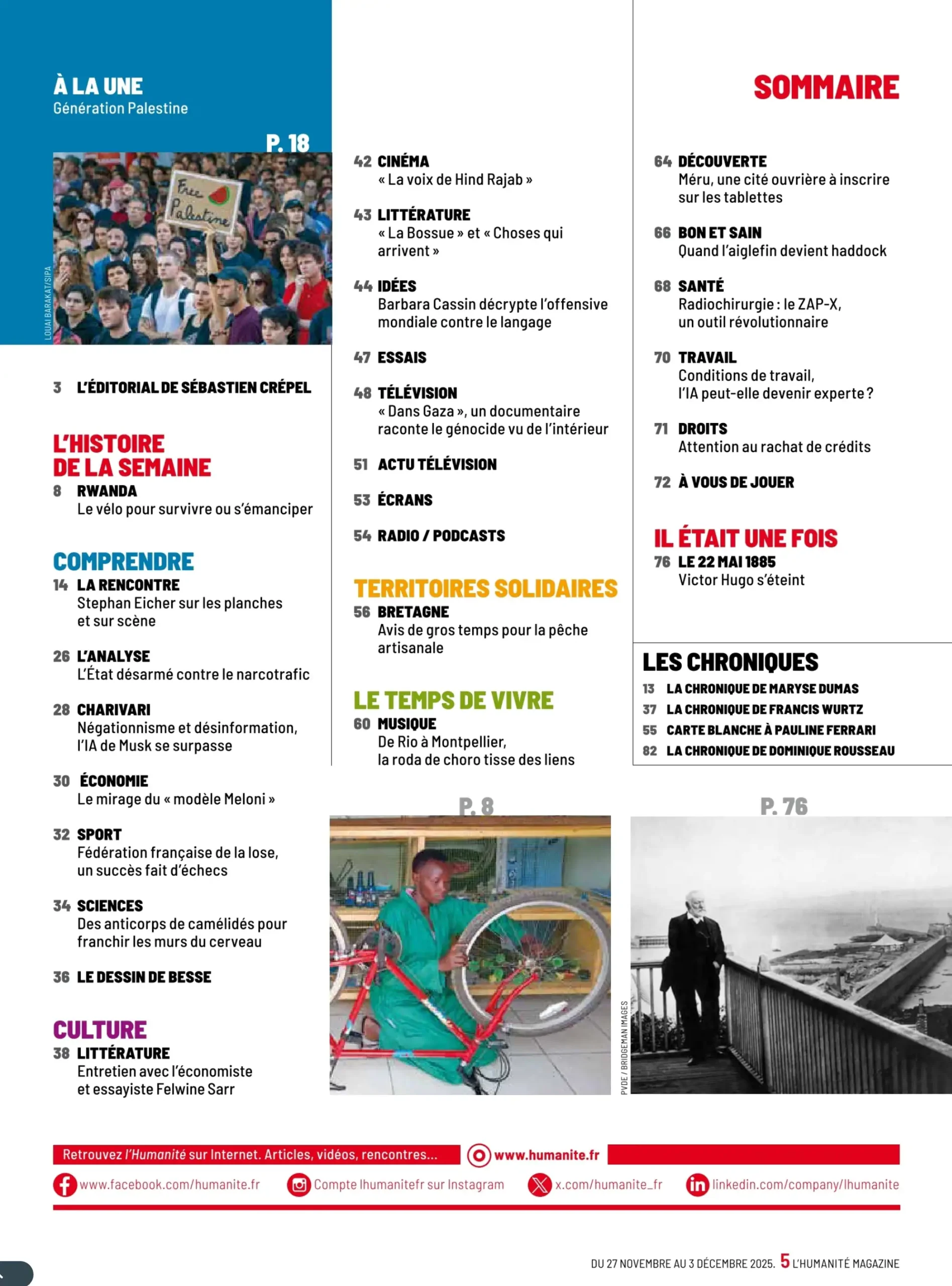 L'Humanité - 27 novembre 2025 (1) - Génération Palestine