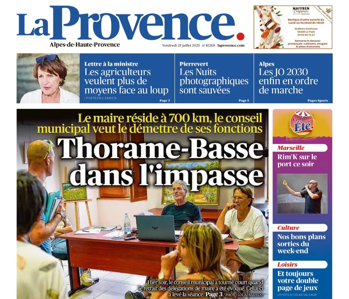La Provence - 25 juillet 2025 - Thorame-Basse dans l'impasse