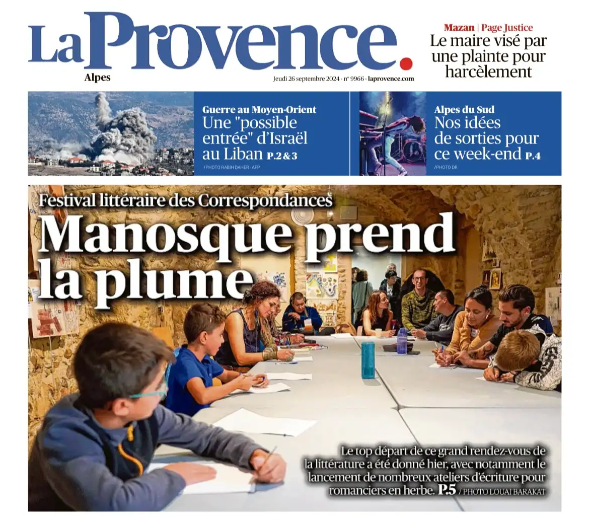 La Provence - 26 septembre 2024 - Manosque prend la plume