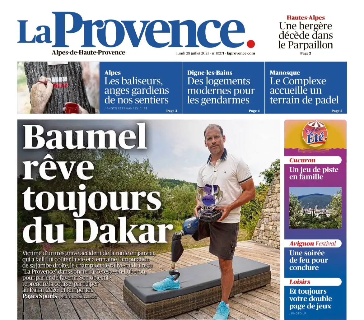 La Provence - 28 juillet 2025 - Baumel rêve toujours du Dakar