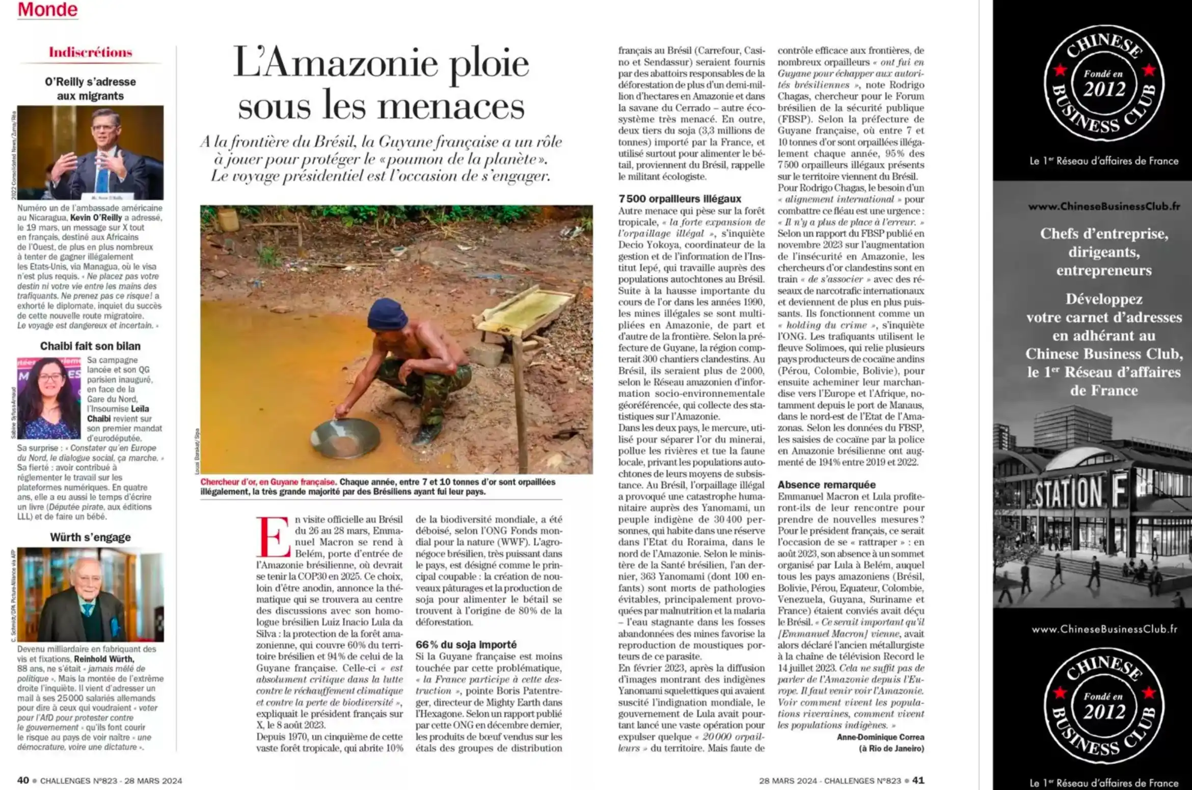Challenges - 28 mars 2024 - L'Amazonie ploie sous les menaces