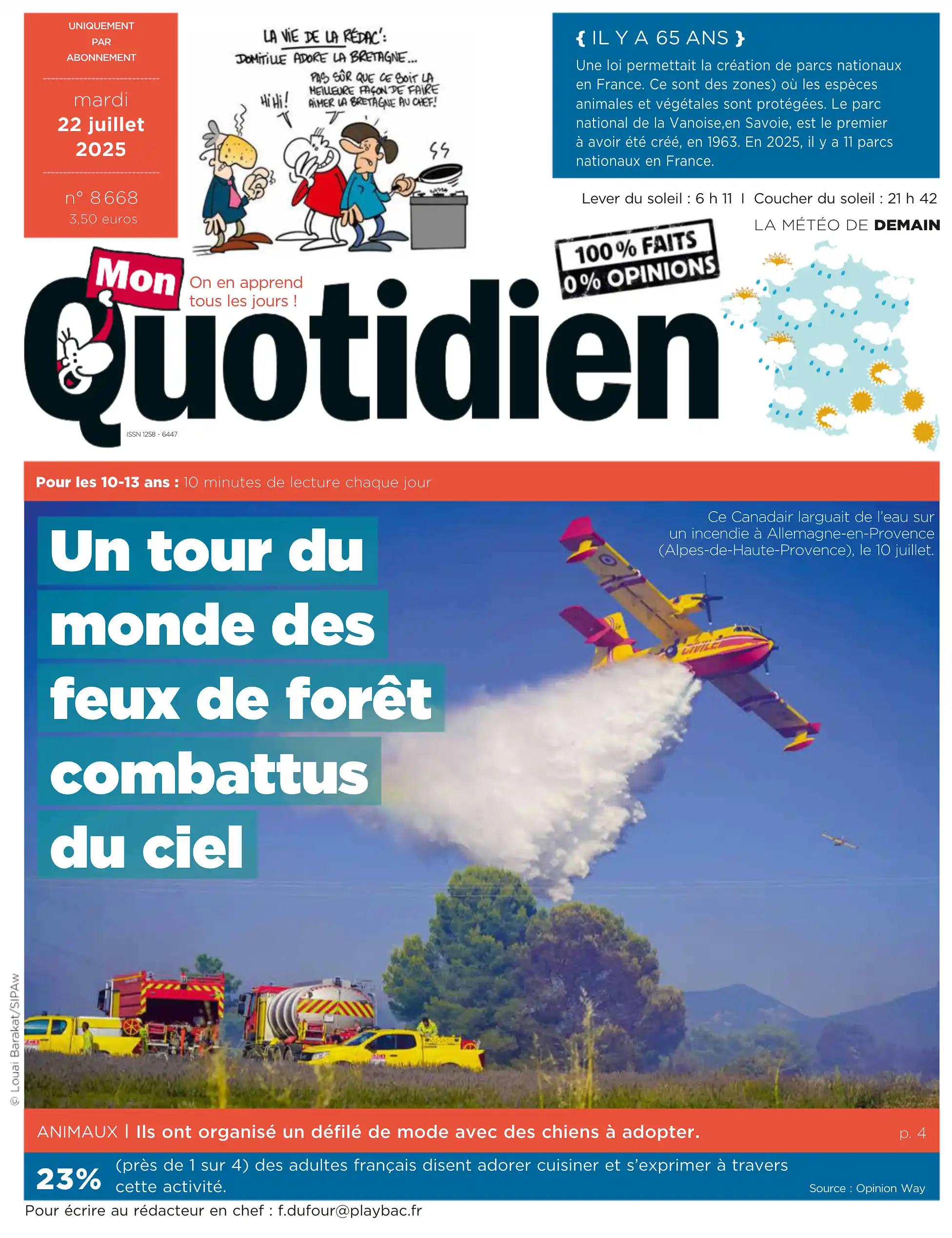 Quotidien - 22 juillet 2025 - Un tour du monde des feux de forêt combattus du ciel